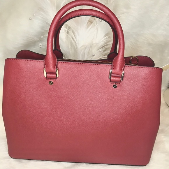 🌺 NEW MICHAEL KORS SCARLET SAVANNAH SATCHEL - Picture 4 of 8